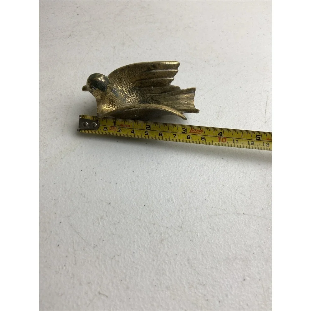 BRASS BIRD PIPE OR TRINKET HOLDER Stamped MADE IN‎ ISRAEL Vintage